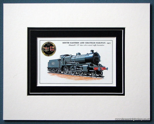 South Eastern And Chatham Railway Maunsell's N 2-6-0 Mounted Print (ref SP23)
