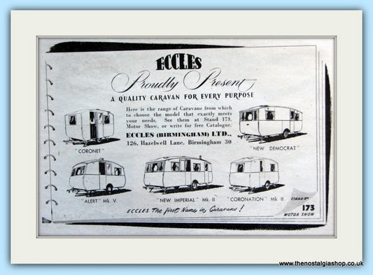 Eccles Caravans Original Advert 1953 (ref AD5090)