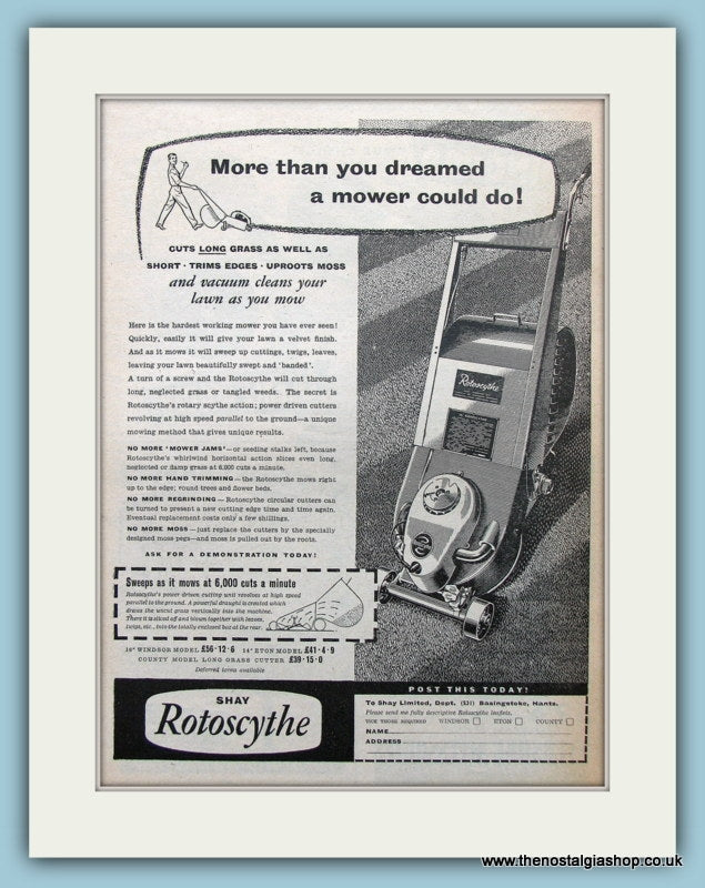 Shay Rotoscythe Original Advert 1956 (ref AD4600)
