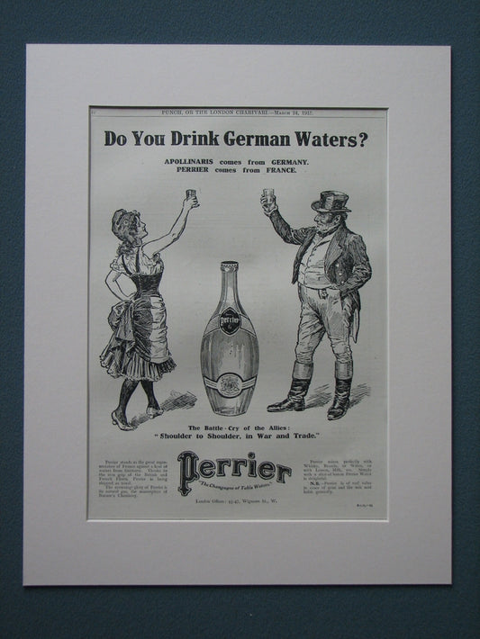 Perrier Waters 1st world war Original advert 1915 (ref AD835)