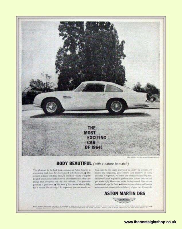 Aston Martin DB5 Set Of 4 Original Adverts 1963 (ref AD6722)