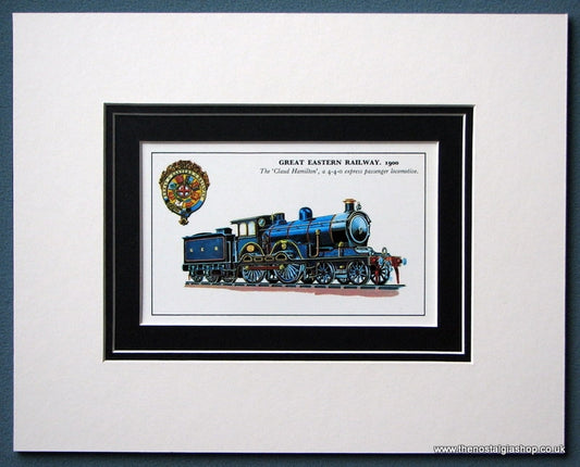 Great Eastern Railway 'Cloud Hamilton' 4-4-0 Passenger Mounted Print (ref SP17)