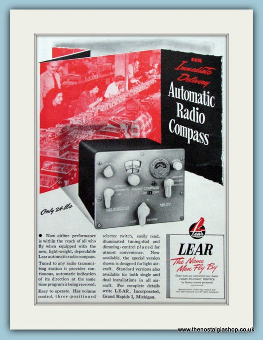 Lear Automatic Radio Compass. Original Advert 1948 (ref AD4230)