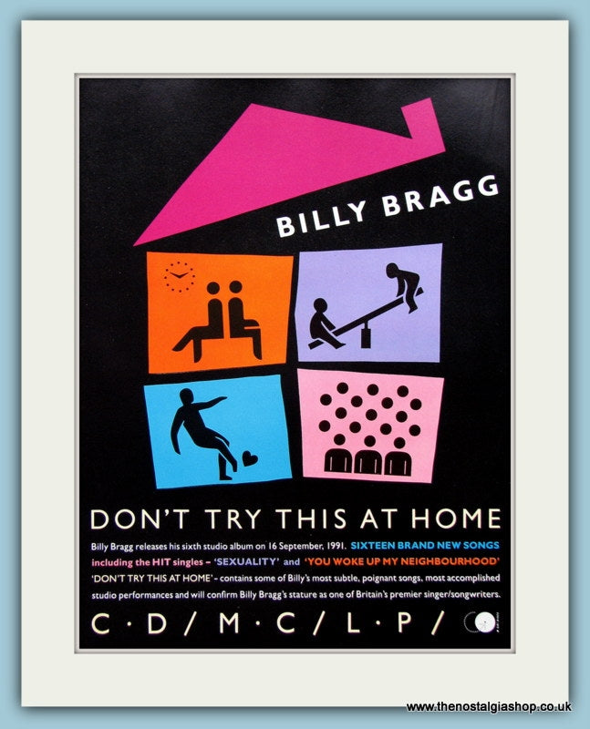 Billy Bragg Don't Try This At Home 1991 Original Music Advert (ref AD3438)