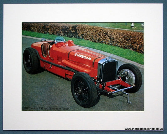 Sunbeam Tiger 4 Litre V12 s/c 1925. Colour Photo Print 1972 (ref AD1342)