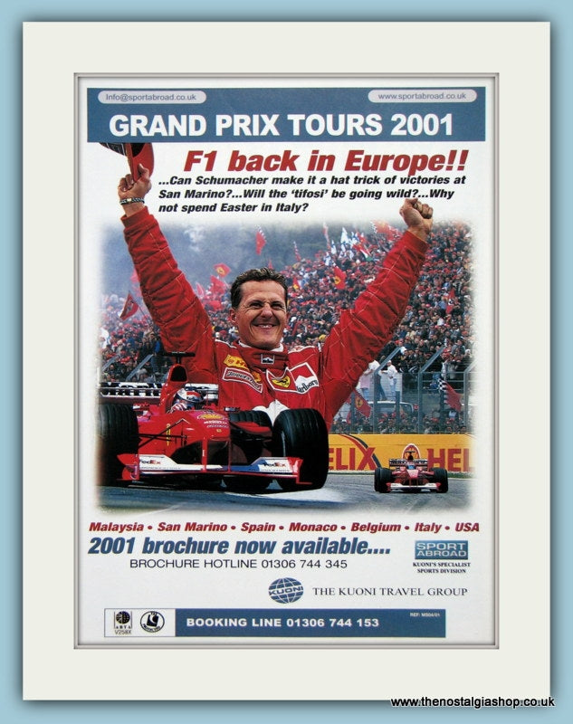 Grand Prix Tours 2001. Original Advert (ref AD2036)