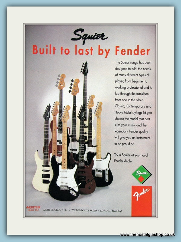 Squire Guitars by Fender. Original Advert 1990 (ref AD2205)