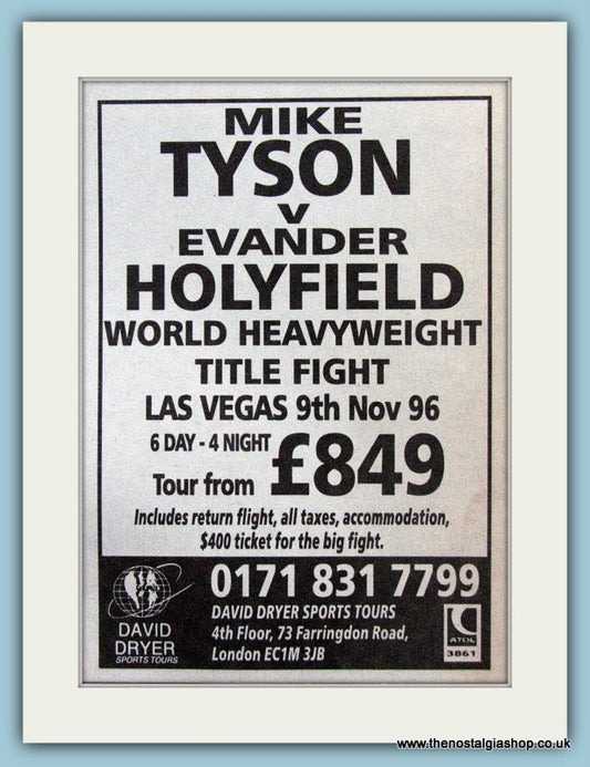 Tyson v Holyfield. 1996 Original Advert (ref AD4401)