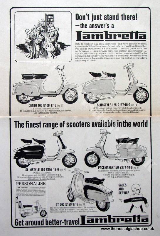 Lambretta Range 1964. Original advert (ref AD1321)
