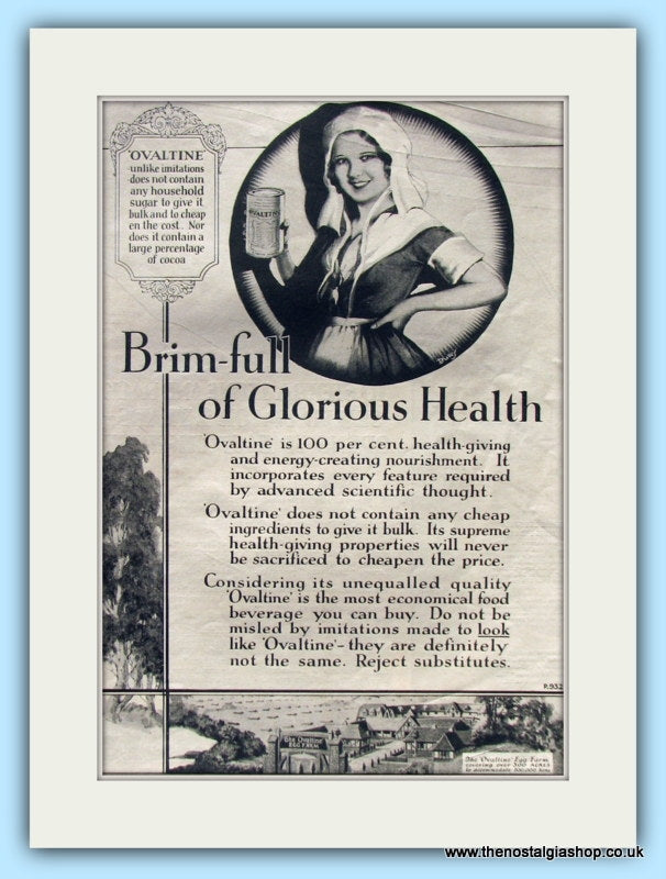 Ovaltine. Original Advert 1933 (ref AD4887)