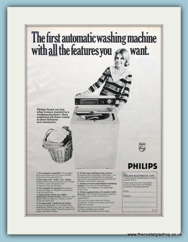 Philips Washing Machine Original Advert 1968 (ref AD3694)