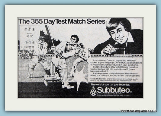 Subbuteo Cricket Original Advert 1980 (ref AD6406)