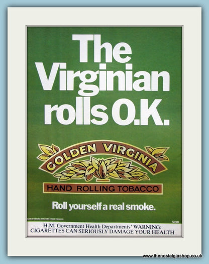 virginia tobacco for rolling cigarettes Golden The Original Hand - 50g Pouch This printed card, circa 17601818,