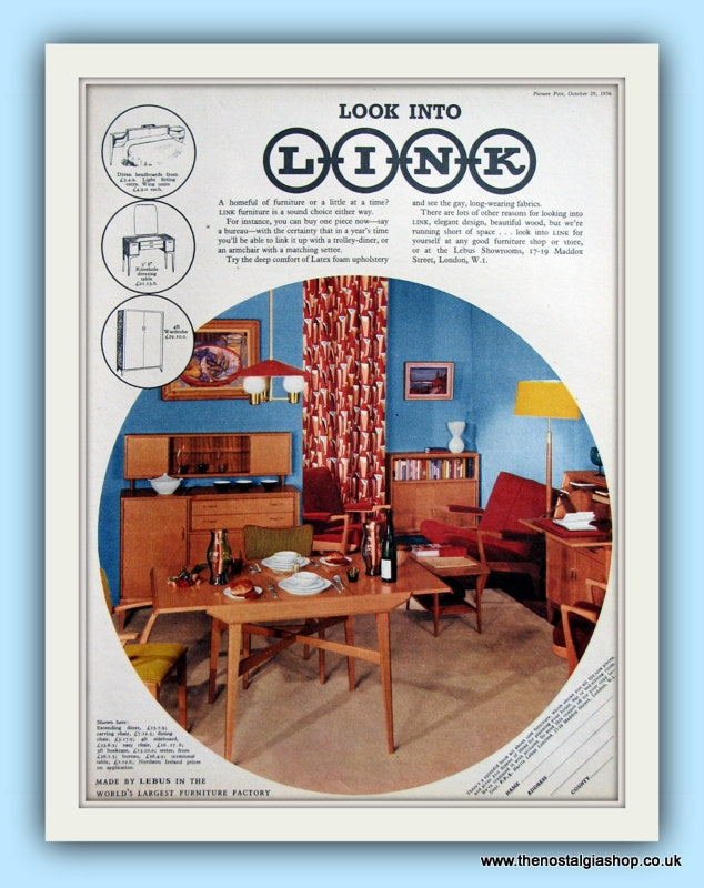 LINK Furniture. Original Advert 1956 (ref AD8057)