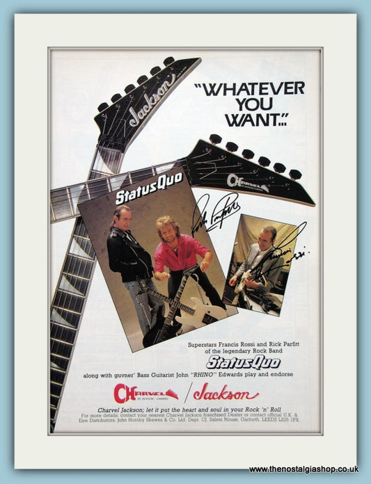 Status Quo Charvel / Jackson Guitars Original Advert 1989 (ref AD2710)