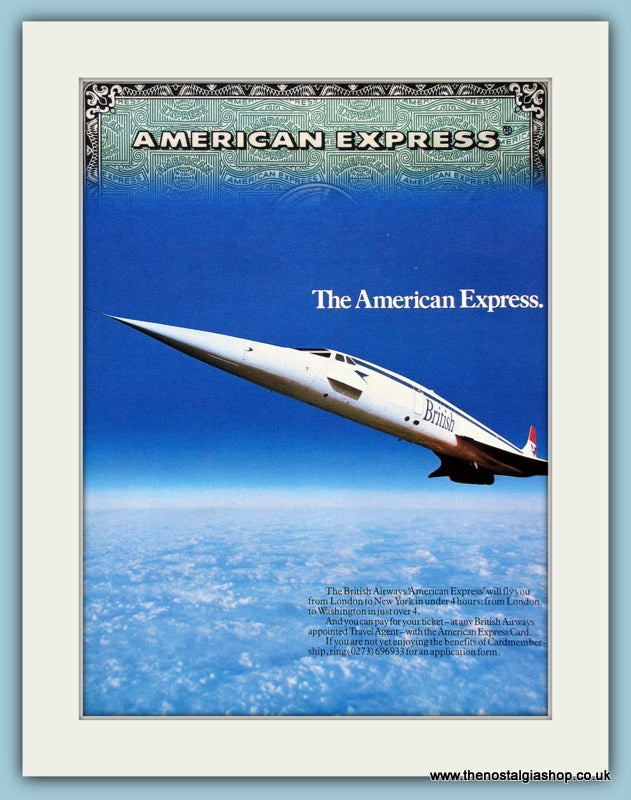 Concorde and American Express. Original Advert 1982 (ref AD3680)