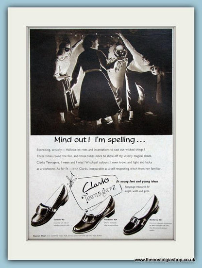 Clarks Teenagers Shoes. Set of 4 Original Adverts 1955 (ref AD3550)