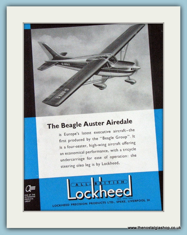 Beagle Auster Airedale. Original Advert 1961 (ref AD4259)