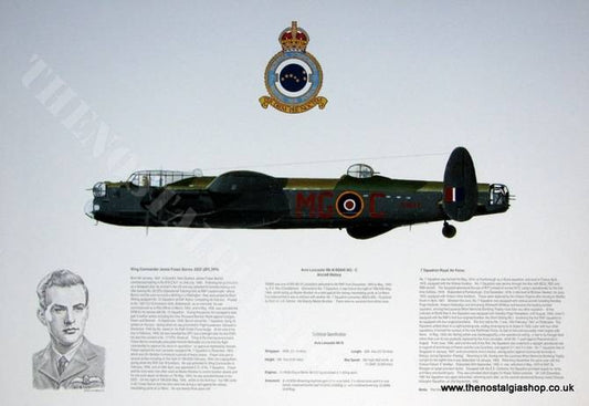 Avro Lancaster Mk III ND845 MG-C. Aircraft print (ref AP018)