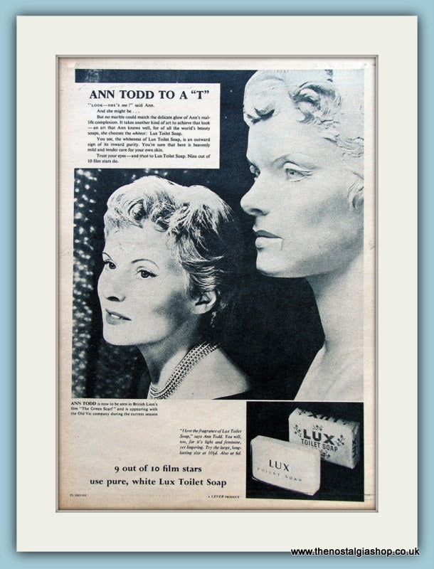 Lux Soap featuring Ann Todd. Original Advert 1954 (ref AD3591)