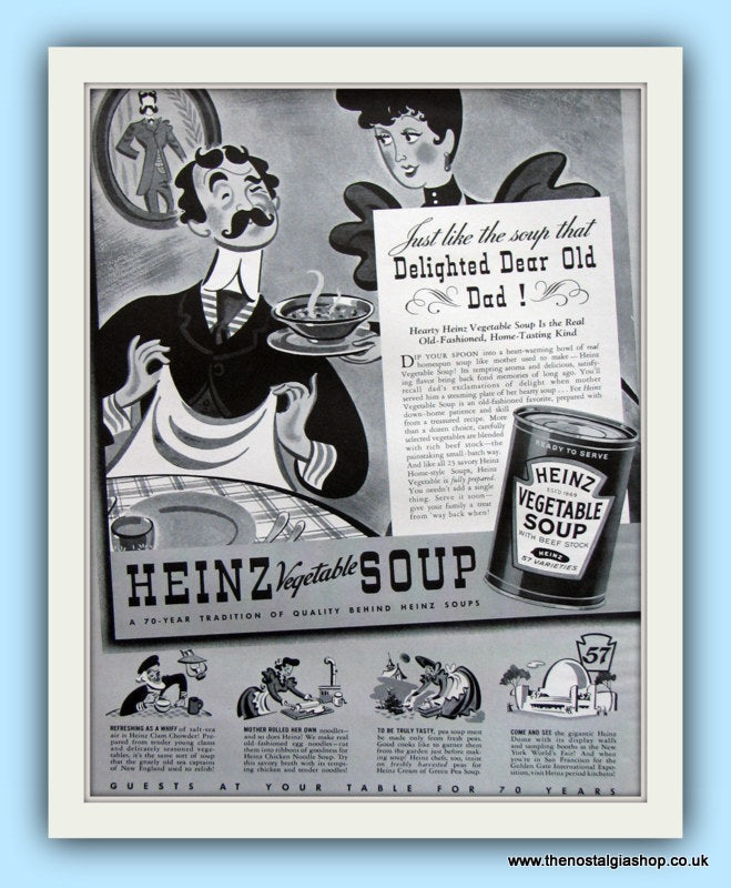 Heinz Vegetable Soup. Original Advert 1939 (ref AD8128)