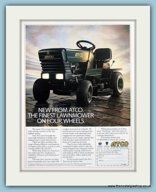 Atco Lawntractor. Original Advert 1986 (ref AD4607)