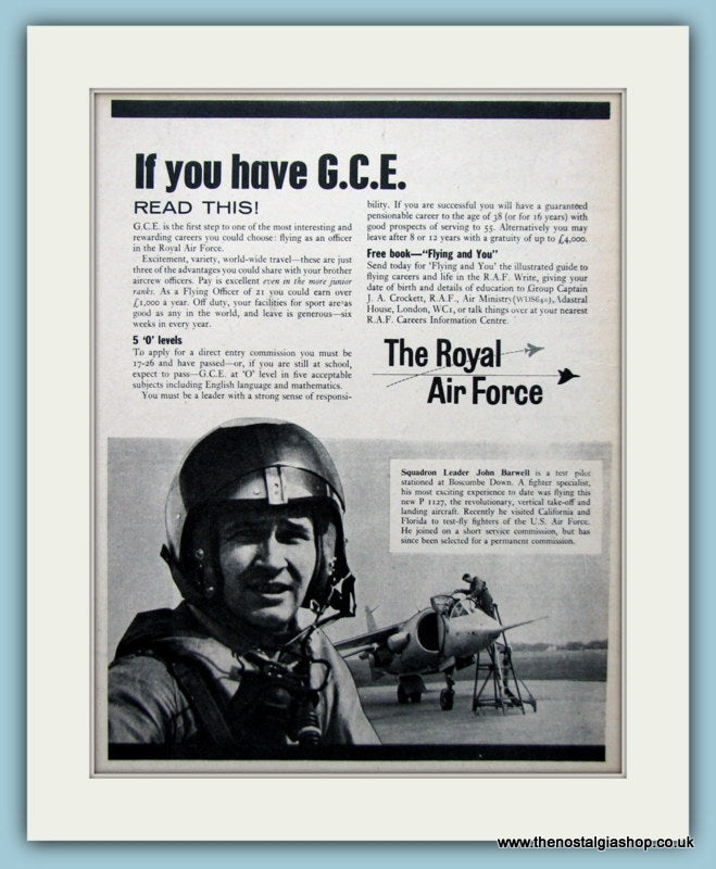 R.A.F Passed G.C.E Set Of 3 Original Adverts 1963 (ref AD6300)