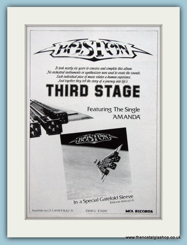 Boston Third Stage Original Music Advert 1980 (ref AD3390)
