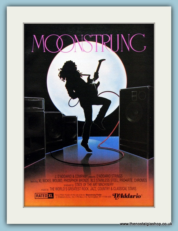 Moonstrung, D'Addario Guitar Strings. Original Advert 1990 (ref AD2693)
