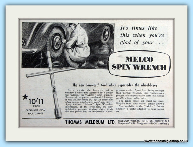 Melco Spin Wrench Original Advert 1953 (ref AD6318)