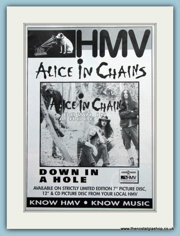 Alice in Chains Down In A Hole. Original Advert 1993 (ref AD3098)