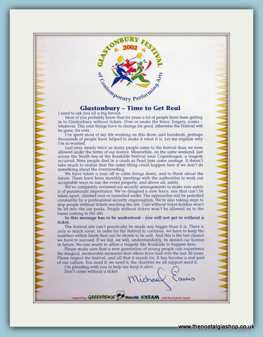 Glastonbury Festival Advert 2002  (ref AD3384)