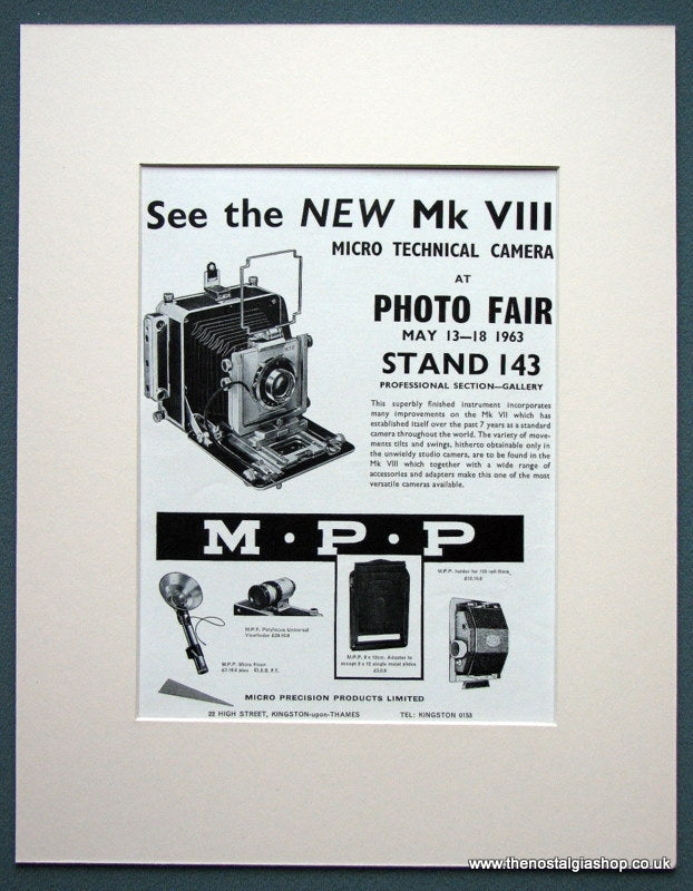 Mk VIII Micro Technical Camera1963 Original Advert (ref AD1039)