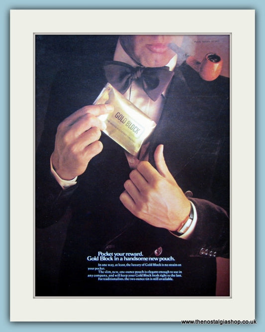 Gold Block Tobacco Original Advert 1975 (ref AD6154)