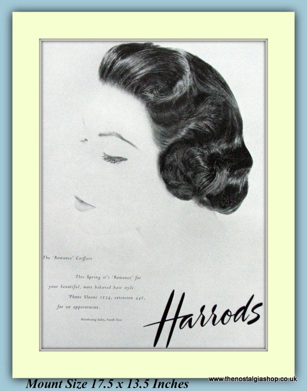 Harrods Hairdressing Salon Original Advert 1957 (ref AD9237)