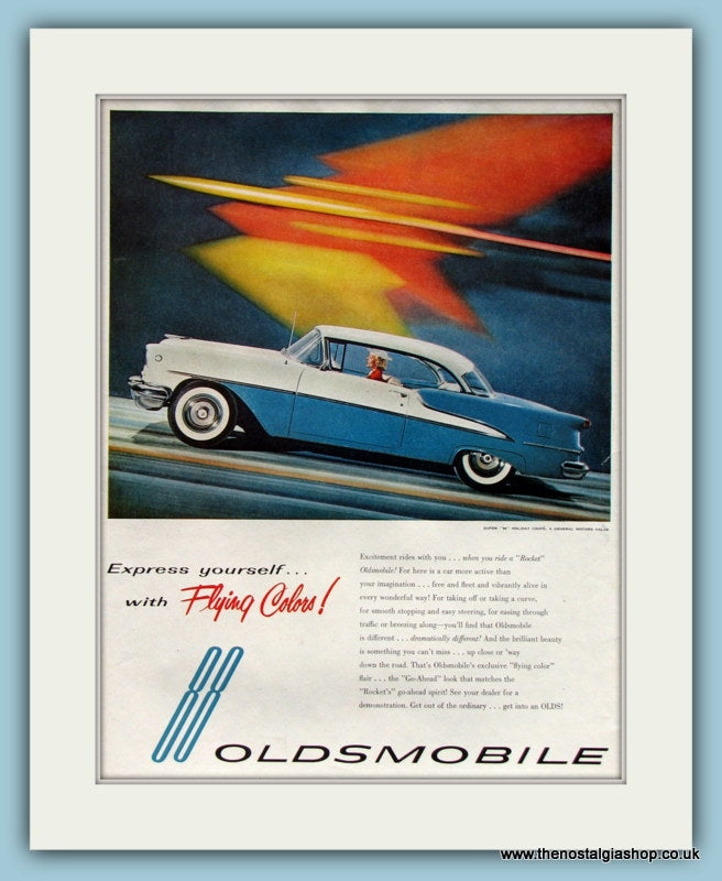 Oldsmobile Super 88 Holiday Coupe. Original Advert 1955 (ref AD8229)