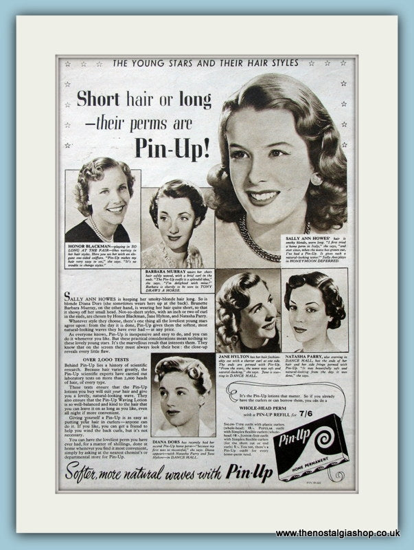Pin-Up Hair Dye Original Advert 1950 (ref AD4319)