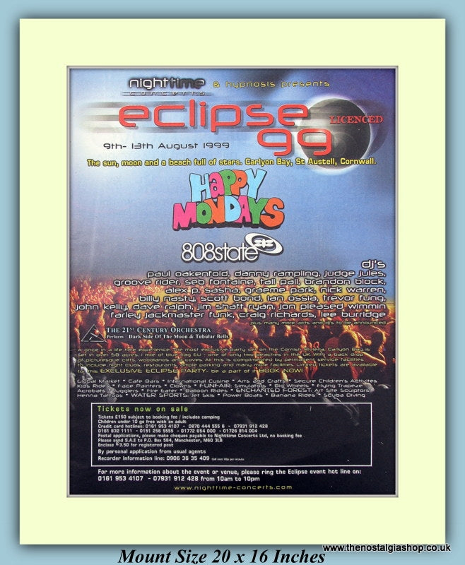 Eclipse Nighttime Concert Original Advert 1999 (ref AD9055)