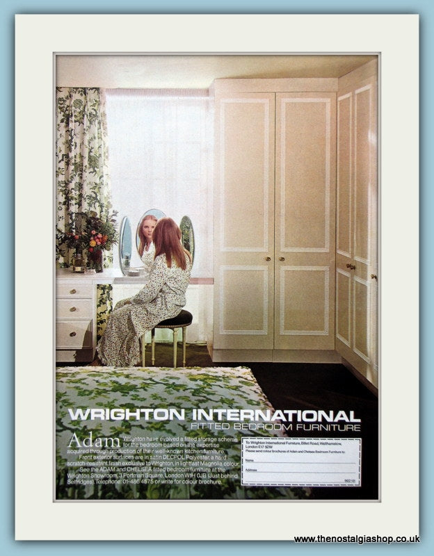Wrighton Internatioal Fitted Bedroom Furniture Original Advert 1975 (ref AD3882)