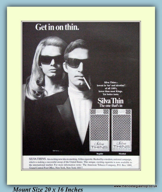 Silva Thin Cigarettes Original Advert 1969 (ref AD9364)