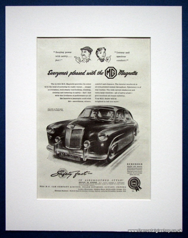 MG Magnette. Original advert 1955 (ref AD1358)