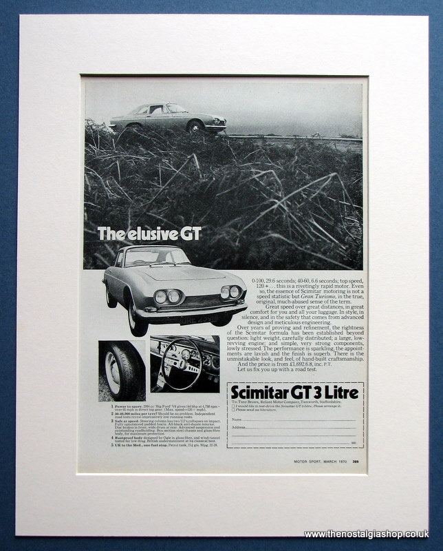 Scimitar GT 3 Litre 1970 Original Advert (ref AD1499)