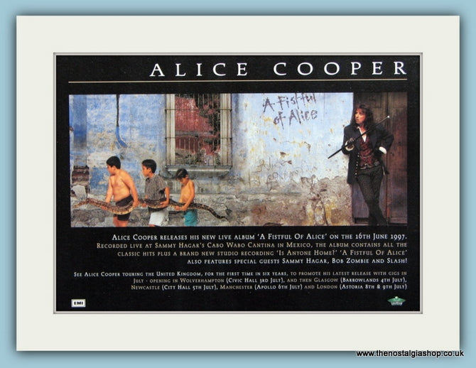 Alice Cooper Original Advert 1997 (ref AD1870)