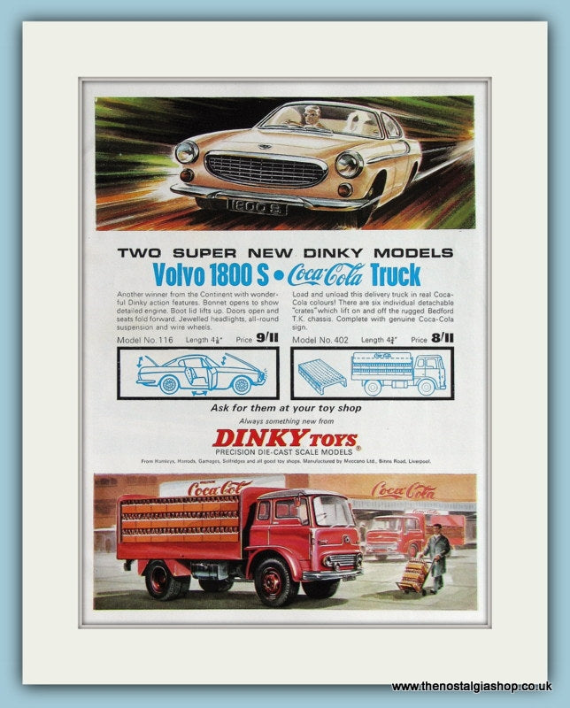 Dinky Toys Volvo 1800's And Truck 1966 Original Advert (ref AD2855)