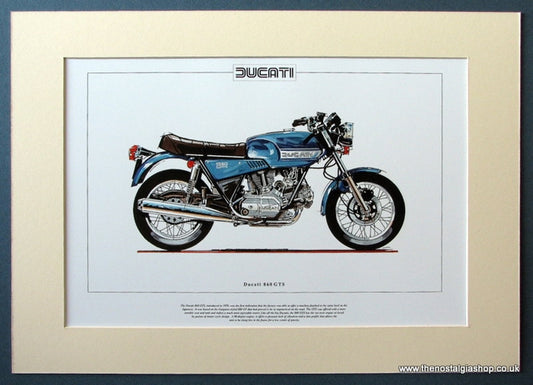 Ducati 860 GTS. Mounted Motorcycle Print (ref PR3016)