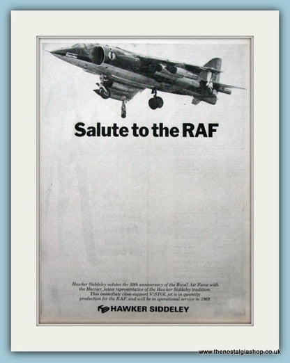 Hawker Siddeley Harrier Jets Set Of 2 Original Adverts 1968 (ref AD6284)