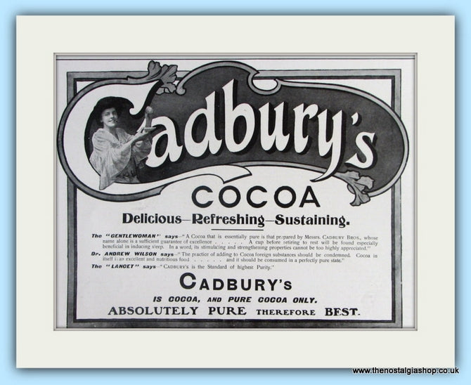 Cadbury's Cocoa. Original Advert 1903 (ref AD4788)