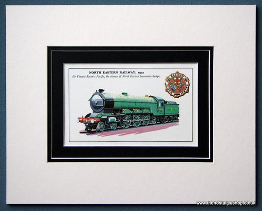North Eastern Railway Sir Vincent Raven's Pacific Mounted Print (ref SP29)