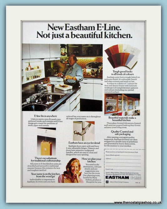 Eastham E-Line Kitchen Furniture Original Advert 1975 (ref AD2772)