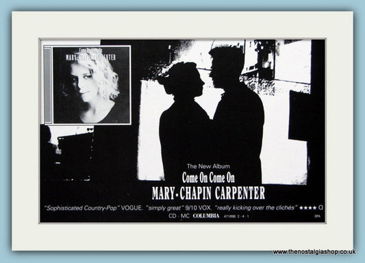 Mary Chapin Carpenter Original Advert 1992 (ref AD1936)